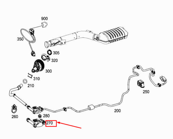 A2124761136 - MERCEDES-BENZ E W212 Additive Line Bracket A2124761136 ORIGINAL