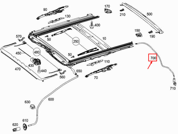 A2126390594 - MERCEDES-BENZ E W212 Rear Left Roof Water Drain Hose A2126390594 ORIGINAL