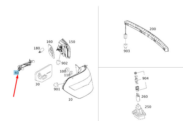 A2128200177 - MERCEDES-BENZ E W212 Rear Left Outside Light Bulb Mount A2128200177 ORIGINAL