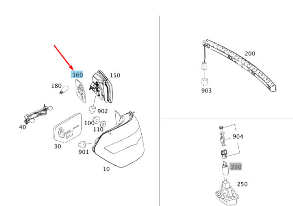 A2128261591 - MERCEDES-BENZ E W212 Rear Left Inner Tail Lamp Gasket A2128261591 ORIGINAL