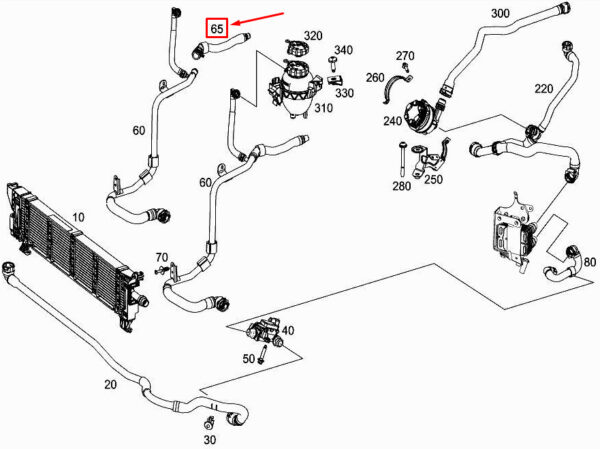 A2135015802 - MERCEDES-BENZ GLC X253 Engine Coolant Hose A2135015802 ORIGINAL