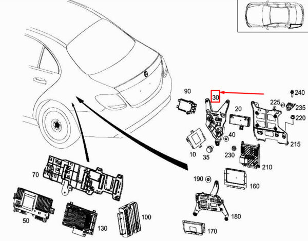A2135451340 - MERCEDES-BENZ E W213 Rear Left Control Module Bracket A2135451340 ORIGINAL