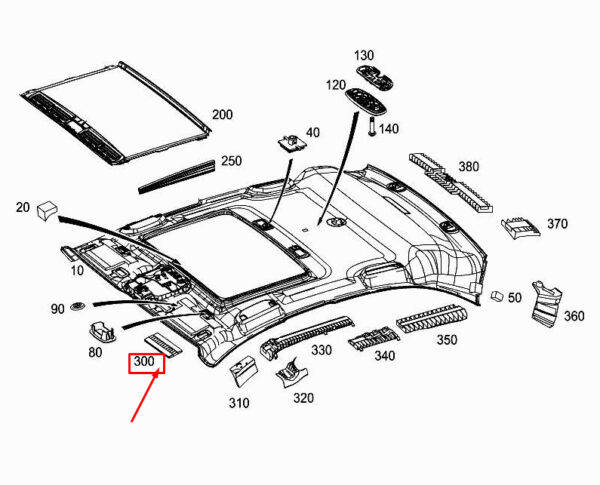 A2136922360 - MERCEDES-BENZ E W213 Central Left Roof Absorber A2136922360 ORIGINAL