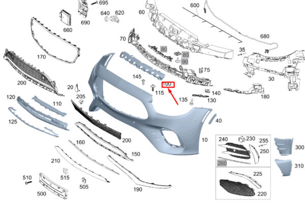 A2138854706 - MERCEDES-BENZ E C238 Front Bumper Center Basic Carrier A2138854706 ORIGINAL