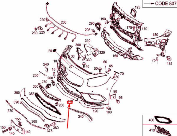 A2178850821 - NEW MERCEDES-BENZ S COUPE C217 FRONT BUMPER CENTER TRIM A2178850821 ORIGINAL