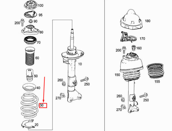 A2183213704 - NEW MERCEDES-BENZ CLS C218 FRONT COIL SPRING A2183213704 ORIGINAL