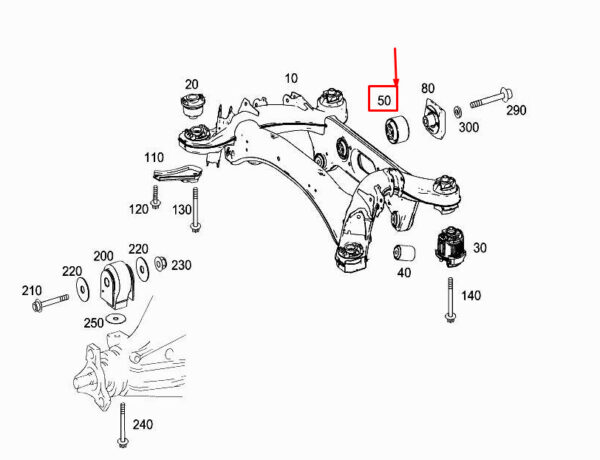 A2183510300 - MERCEDES-BENZ E W212 Rear Axle Drive Mount A2183510300 ORIGINAL