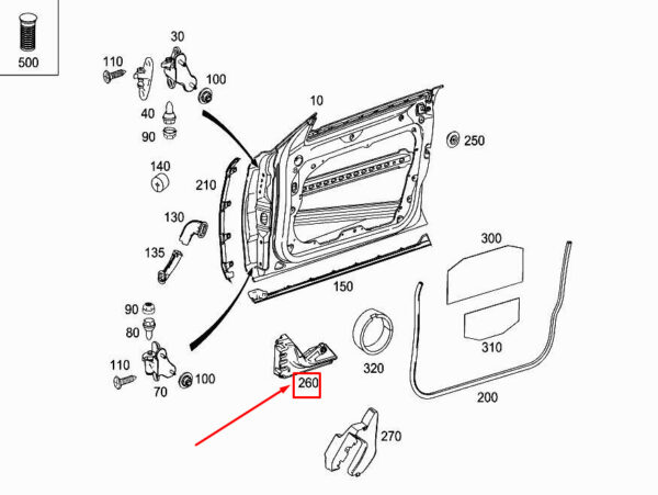 A2187270716 - MERCEDES-BENZ CLS C218 Front Left Door Reinforcement A2187270716 ORIGINAL