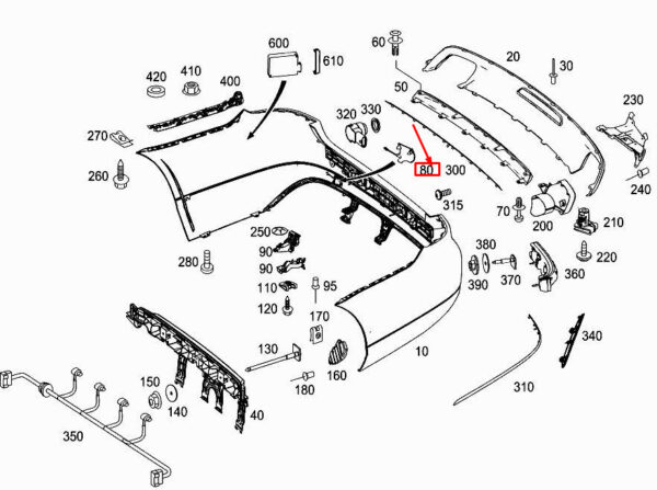 A2188850723 - MERCEDES-BENZ CLS C218 Rear Bumper Towing Eye Cap A21888507239963 ORIGINAL