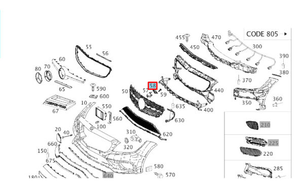 A2188850800 - NEW MERCEDES-BENZ CLS C218 AMG FRONT CAMERA BRACKET A2188850800 ORIGINAL