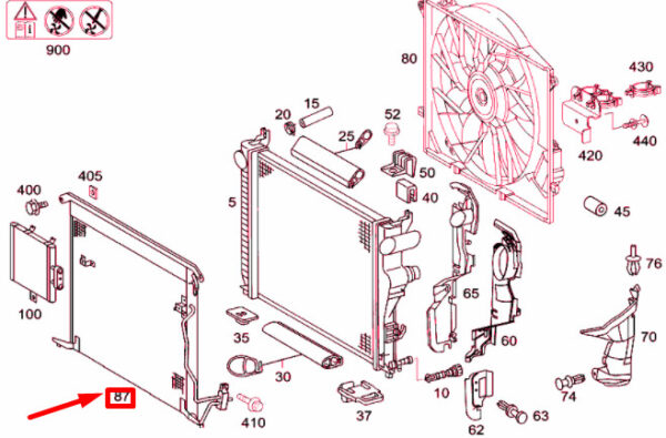 A2205001054 - NEW MERCEDES-BENZ S W220 A/C CONDENSER A2205001054 ORIGINAL
