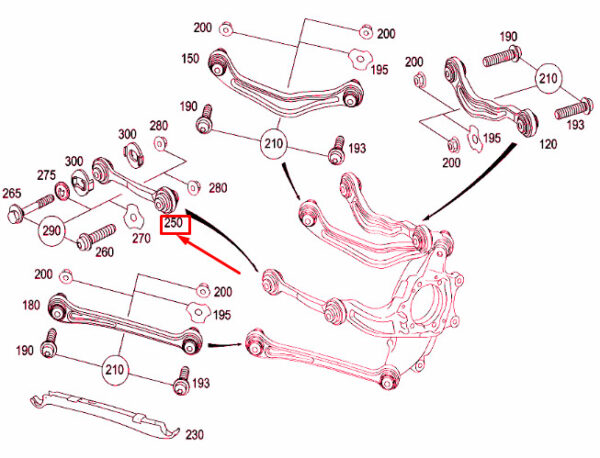 A2213501153 - MERCEDES-BENZ S W221 Rear Left Tie Rod A2213501153 ORIGINAL