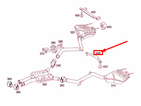 A2214900095 - NEW MERCEDES-BENZ S W221 EXHAUST PIPES CONNECTION STRUT A2214900095 ORIGINAL