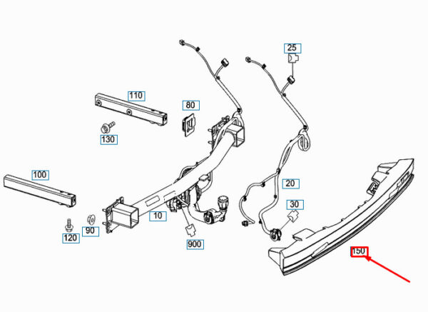 A2223150065 - NEW MERCEDES-BENZ S W222 REAR BUMPER SHOCK ABSORBER A2223150065 ORIGINAL