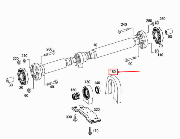 A2224111700 - MERCEDES-BENZ S W222 Intermediate Bearing Profile Seal A2224111700 ORIGINAL