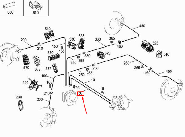 A2224208626 - MERCEDES-BENZ S W222 Brake Line A2224208626 ORIGINAL
