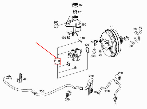A2224300001 - MERCEDES-BENZ S W222 Master Brake Cylinder A2224300001 ORIGINAL