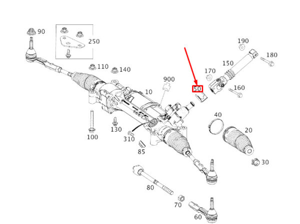 A2224610243 - MERCEDES-BENZ S W222 Steering Gear Bracket RHD A2224610243 ORIGINAL
