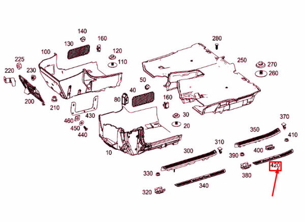 A2226803335 - NEW MERCEDES-BENZ S W222 REAR LEFT OUTSIDE DOOR SILL PLATE A2226803335 ORIGINAL