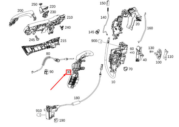 A2227230214 - MERCEDES-BENZ S W222 Front Right Lock To Door Bracket A2227230214 ORIGINAL