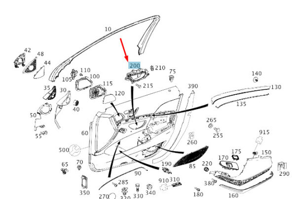 A22276002619051 - MERCEDES-BENZ S W222 Front Right Internal Operation A22276002619051 ORIGINAL