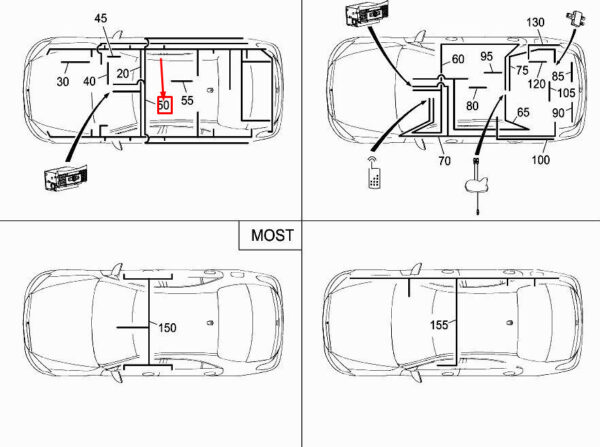 A2228208804 - MERCEDES-BENZ S W222 GPS Electrical Wiring Harness A2228208804 ORIGINAL