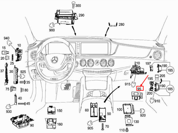 A2229004306 - MERCEDES-BENZ S W222 Drivetrain Control Unit A2229004306 ORIGINAL