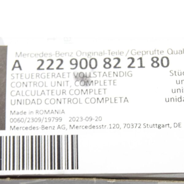 A222900822180 - NEW MERCEDES-BENZ E W213 REAR SEAT CONTROL UNIT A222900822180 ORIGINAL