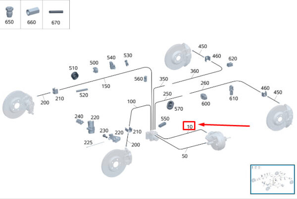 A2234203300 - MERCEDES-BENZ S W223 Brake Line RHD A2234203300 ORIGINAL
