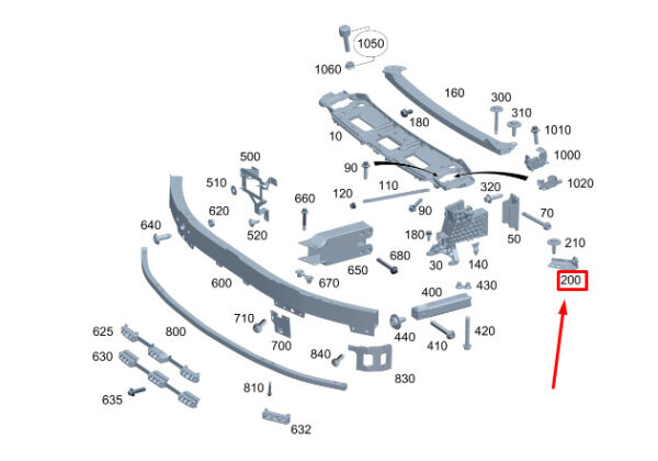 A2236205401 - MERCEDES-BENZ S W223 Front Right Reinforcement Bracket A2236205401 ORIGINAL
