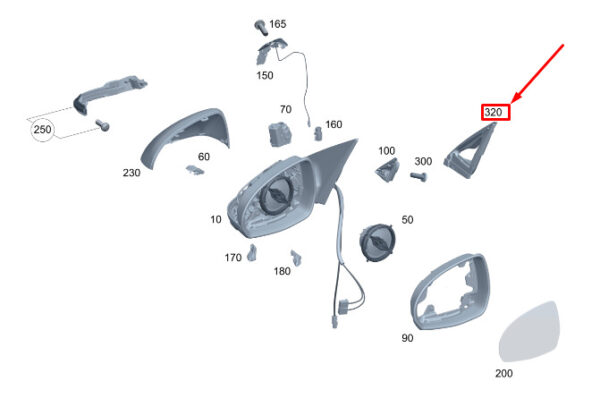 A2238112900 - MERCEDES-BENZ S W223 Left Door Mirror Seal A2238112900 ORIGINAL
