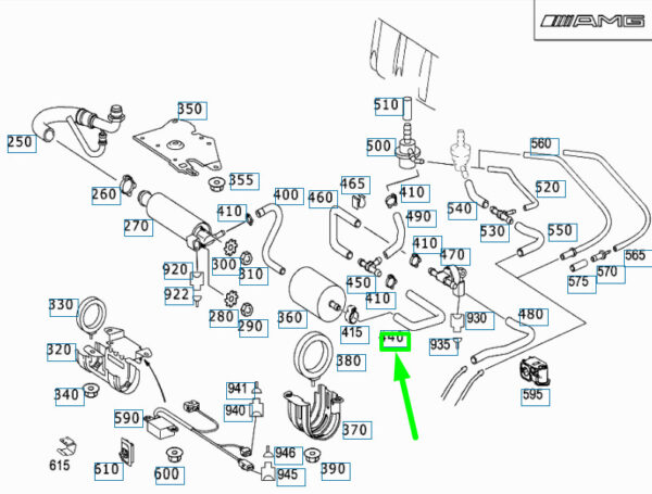 A2304767626 - NEW MERCEDES-BENZ SL R230 AMG FUEL FILTER TO T-PIECE HOSE A2304767626 ORIGINAL