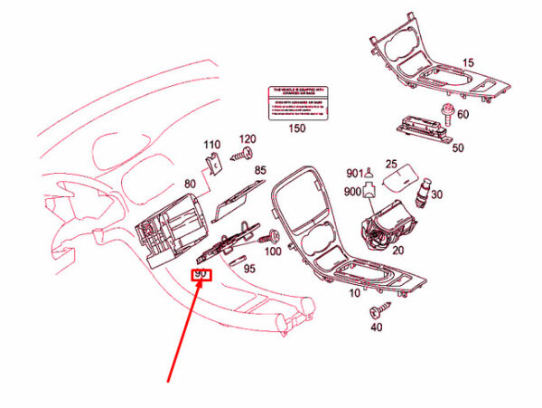 A2306800250 - NEW MB SL R230 INSTRUMENT PANEL CUP HOLDER TRIM LHD A2306800250 ORIGINAL