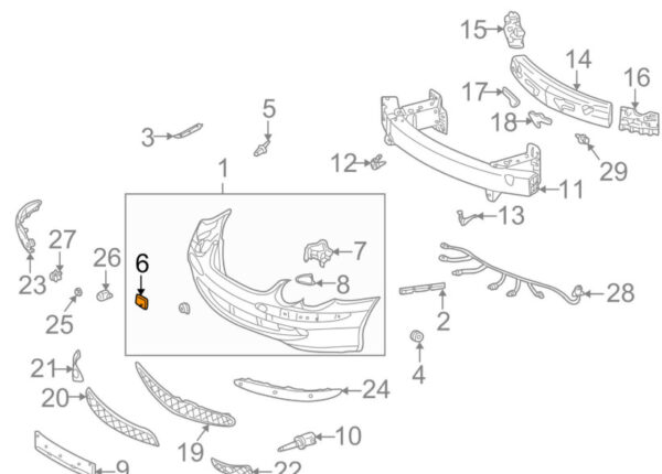 A2308850423 - Mercedes-Benz SL R230 Front Bumper Tow Eye Cap Cover A2308850423 ORIGINAL