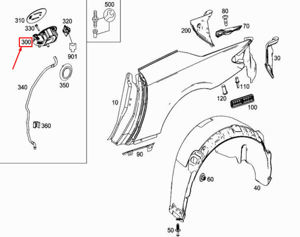 A2316300067 - MERCEDES-BENZ SL R231 Rear Tank Filler Recess A2316300067 ORIGINAL