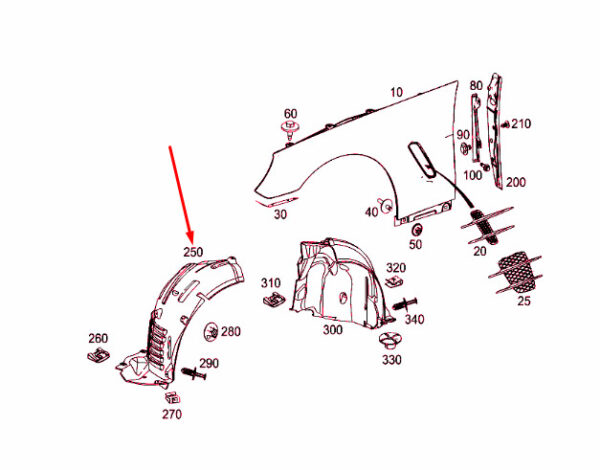 A2316900300 - NEW MERCEDES-BENZ SL R231 FRONT LEFT WHEEL HOUSE COVERING A2316900300 ORIGINAL