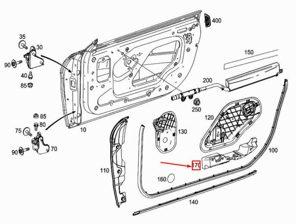 A2317270116 - MERCEDES-BENZ SL R231 Front Left Door Reinforcement A2317270116 ORIGINAL