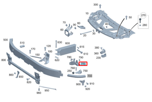 A2326207401 - NEW MERCEDES-BENZ SL R232 FRONT RIGHT UPPER CONSOLE MOUNT A2326207401 ORIGINAL