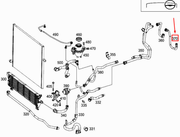 A2385019900 - MERCEDES-BENZ CLS C257 Engine Coolant Return Hose A2385019900 ORIGINAL