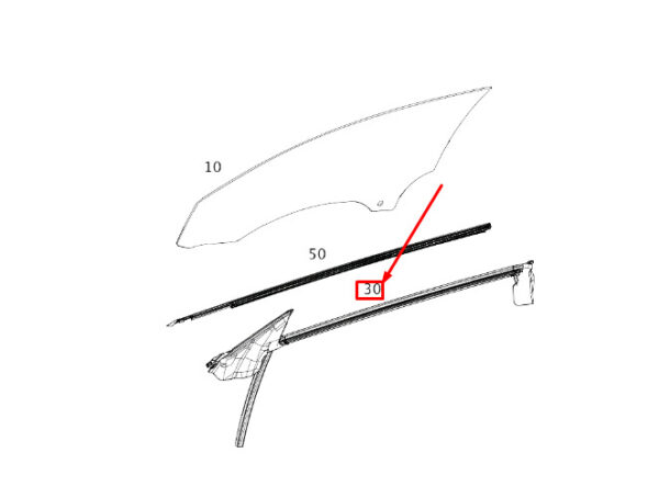 A2387205001 - MERCEDES-BENZ E C238 Front Right Door Window Guide A2387205001 ORIGINAL