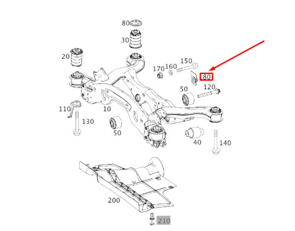 A2463530200 - MERCEDES-BENZ CLA C117 Rear Axle Support Bracket A2463530200 ORIGINAL