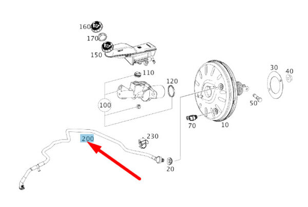 A2464300629 - MERCEDES-BENZ CLA C117 Brake Booster Vacuum Line LHD A2464300629 ORIGINAL