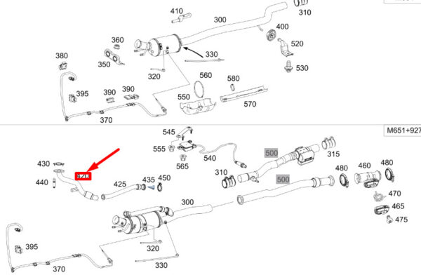 A2464906400 - MERCEDES-BENZ CLA C117 Front Exhaust Gas Line A2464906400 ORIGINAL