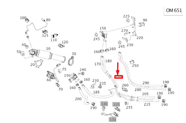 A2464911237 - MERCEDES-BENZ C117 Exhaust System Pressure Line A2464911237 ORIGINAL