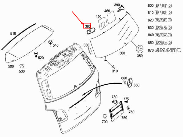 A2467410300 - MERCEDES-BENZ B W246 Rear Left Wind Deflection Element A2467410300 ORIGINAL