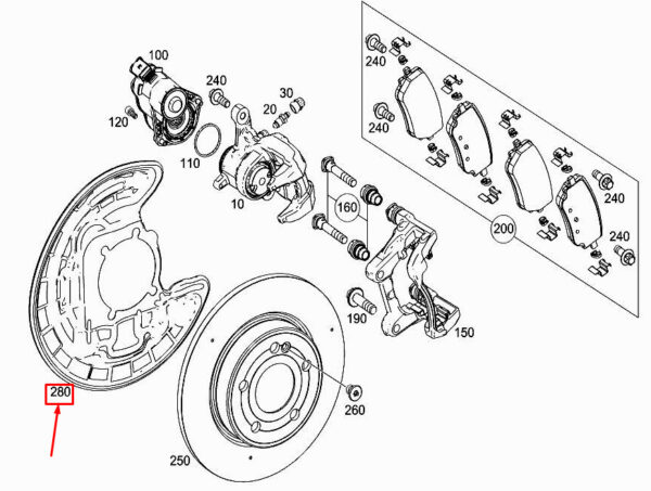 A2474231000 - MERCEDES-BENZ A W177 Rear Right Brake Disk Cover Plate A2474231000 ORIGINAL