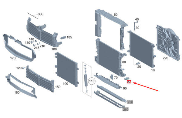 A2475040300 - MERCEDES-BENZ GLA H247 Radiator Left Elastomer Bearing A2475040300 ORIGINAL