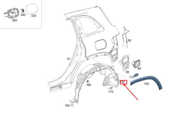 A2476901803 - MERCEDES-BENZ GLB X247 Rear Right Wheel Housing Liner A2476901803 ORIGINAL