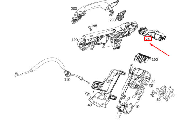A2477331000 - MERCEDES-BENZ GLB X247 Rear Right Door Bearing Bracket A2477331000 ORIGINAL