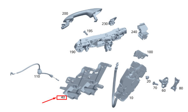 A2477332200 - MERCEDES-BENZ GLA H247 Rear Right Door Lock Bracket A2477332200 ORIGINAL